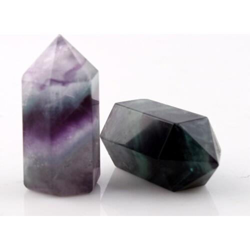 1.5inch 2 Styles Natural Fluorite Sceptre quartz Points Wand Chakra Healing Crystal Reiki Stone Carved Crafts Free shipping 1 pc