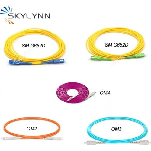 10 PCS 10 Meter SC-SC UPC/APC Polished SM G652D MM OM2/OM3/OM4 SX Core 3.0mm LSZH Jacket Fiber Optic Patch Cord