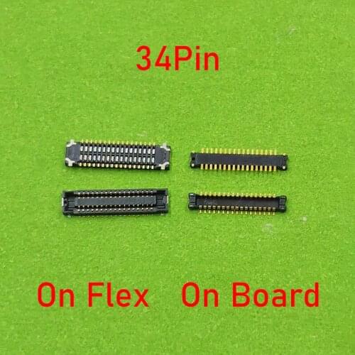 1-2pcs 34Pin LCD Display FPC Connector On Board For Samsung Galaxy A3 2015 A3000 A300F A3009 J3 2017 J330F Screen Port Plug Flex