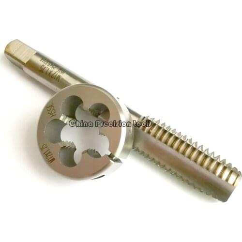 2PCS HSSE Right hand thread plug tap and Die set M12 M12X1.75 Fine thread Adjustable Split Round dies taps sets m12x1.5 m12x1