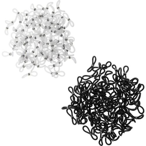 Blesiya 200Pcs Silicone 2.3cm Length Glasses Chain Strap Ends Lanyard Loops