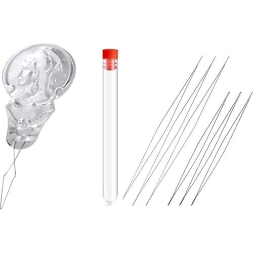 50 Pcs Aluminum Needles Sewing Needle Threader & 1 Set Beaded Needle,Big Eye,Beaded Needle,Beaded Embroidery