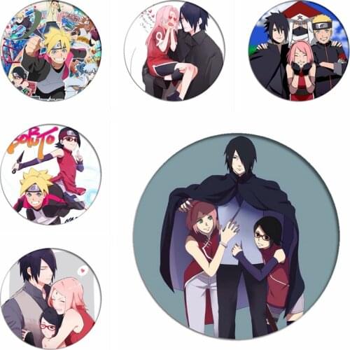 Anime Boruto Naruto Cosplay Badge Sasuke Brooch Pins Uchiha Sarada Cartoon Collection Toys For Backpacks Bags Clothes