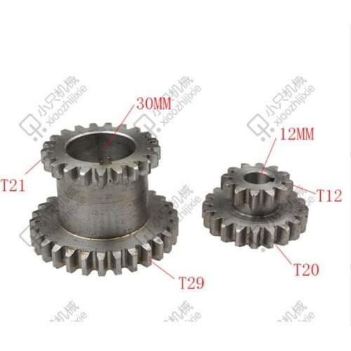 Free shipping 2 pcs / set Teeth T29xT21 T20xT12 Dual Dears Metal Lathe Gears For Sale