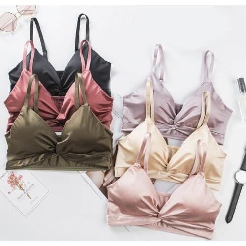 Triangle Cup Bra Cross V Neck Beauty Back Sexy Bra Underwear Push Up French Style Adjustable Shoulder Strap Wrapped Chest