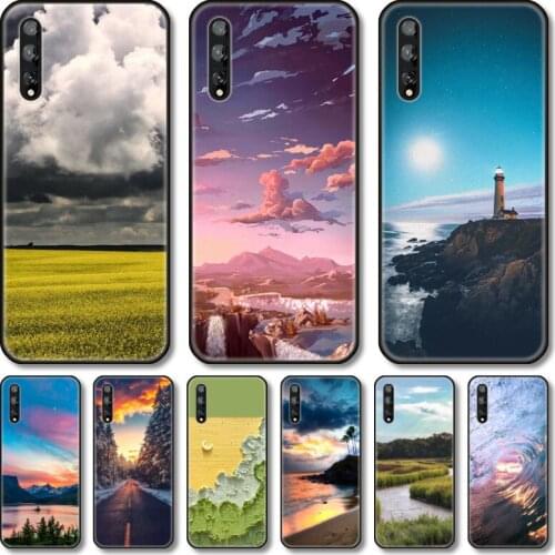 Sky scenery Phone Case For Huawei Y 5 6 7 8 9 A P S Pro 2020 2019 black cell shell