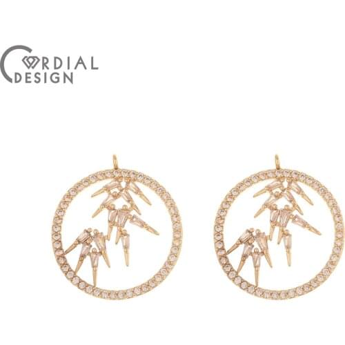 Cordial Design 20Pcs 23*25MM Jewelry Findings & Components/DIY Earrings Making/CZ Charms/Jewelry Accessories/Hand Made/Pendant