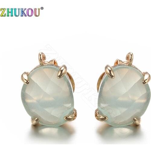 Elegant Opal Earrings Jewelry Findings Simplicity Round Stud Earrings with Natural Pearl, Model: VE32