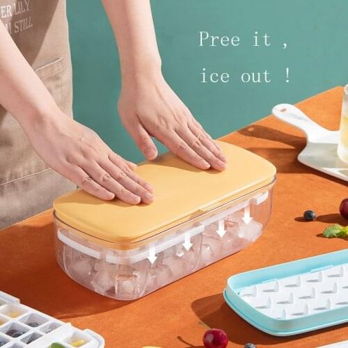 Ice Cream Mold Food Box Ice Grid Ice Tray With Ice Shovel Ice Cube Storage Container Box with lid Creative Kitchen Accessories