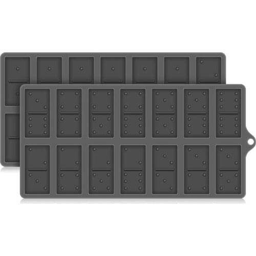 Resin Molds for Domino, Double Six Epoxy Resin Casting Molds for Silicone Domino Game Molds, DIY 28 Cavities(Grey,2Pcs)