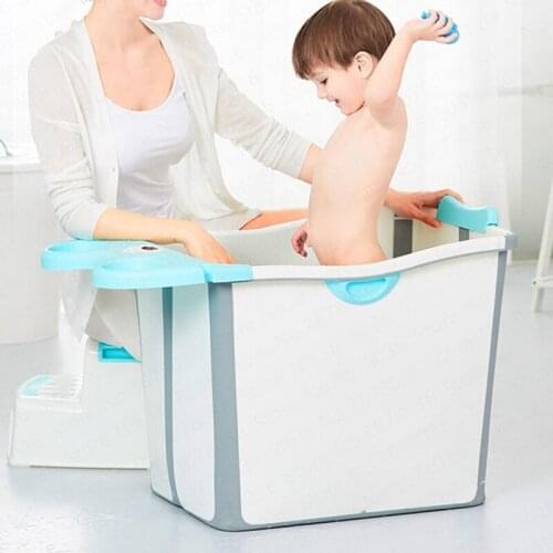 HOT Baby Foldable Tub Baby Child Bath Tub Can Sit Lie Swimming Plus Large Size Household Folding Bathtub
