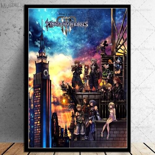 Art Poster Kingdom Hearts Hot Game Anime Canvas Retro Wall Painting Pictures Prints for Living Room Home Decor