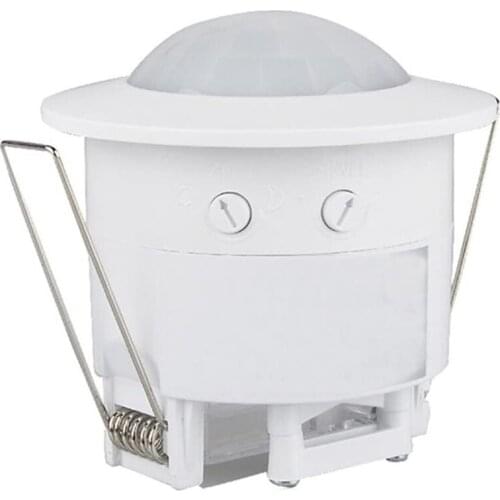 HLZS-110V-220V 360° Infrared Recessed PIR Ceiling Motion Sensor Detector Light Switch, Motion Light Sensor