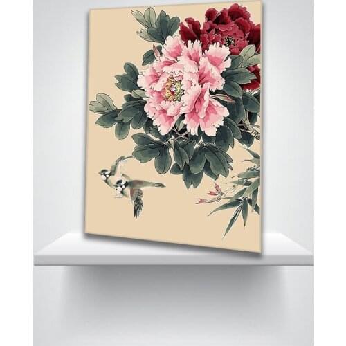 DIY Painting By Numbers Peonies Rich And Honored Being In Full Flower Paintings Wall Decor Art Supplies Beautiful Flowers