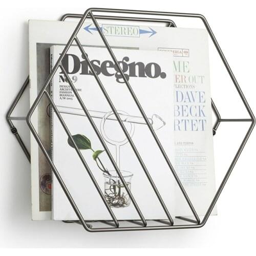 Metal Line Type Magazine Rack and Record Holder 24x14x11cm