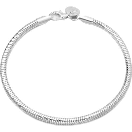 Trendy Punk Unisex Silver Plated Snake Chain Bracelet Charms Wrist Band Hand Bangle Simple Jewelry Accessories For Men Women