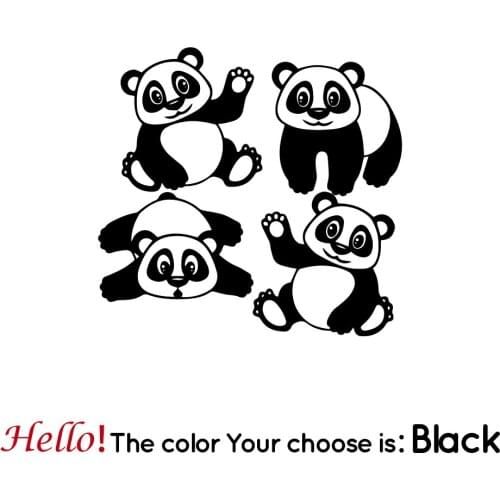 Cartoon Panda Vinyl Wall Stickers Wall Decor For Kids Room Baby Room Home Decoration Removable Wall Decals Stickers