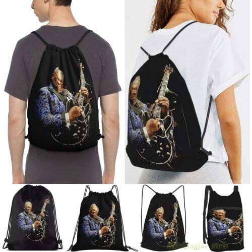 Men Outdoor Travel Drawstring Backpack Bags Digital Painting Of Legend Bb King Women Sports Travel Bag Fitness Swimming Bag