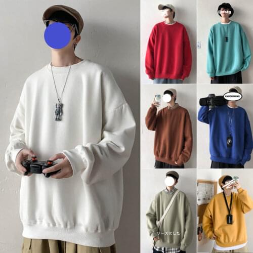 Autumn O-Neck Hoodie Mens Fashion Solid Color Casual Sweatshirt Men Streetwear Hip-Hop Loose Pullover Hoodies Men Hoody M-5XL