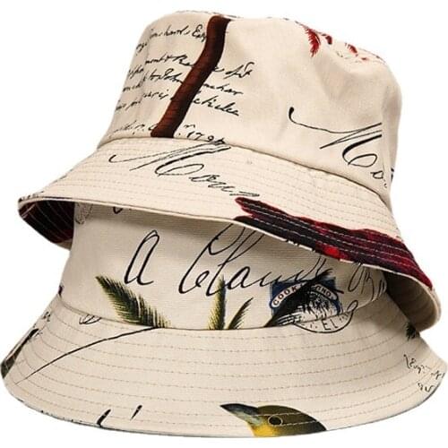 Summer Cotton Bucket Hat Letter Print Skull Men Women Outdoor Hip Hop Foldable Bob Fisherman Hat Casual Travel Gorros Panama