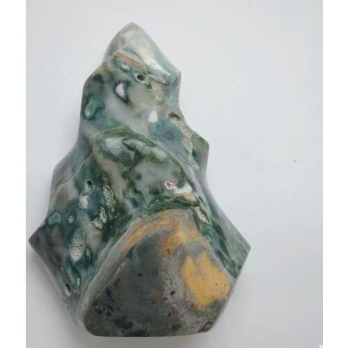 1pc Natural Ocean Jasper Torch Freedom shape stand Stone Quartz Healing for Decorate