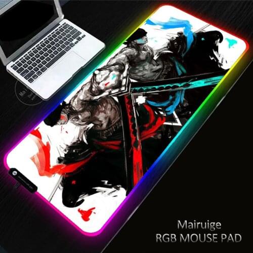 RGB Gaming Zoro Mouse Pad Computer Gamer Mousepad Large Game Rubber No-slip Mouse Mat PC Laptop Keyboard Desk Carpet