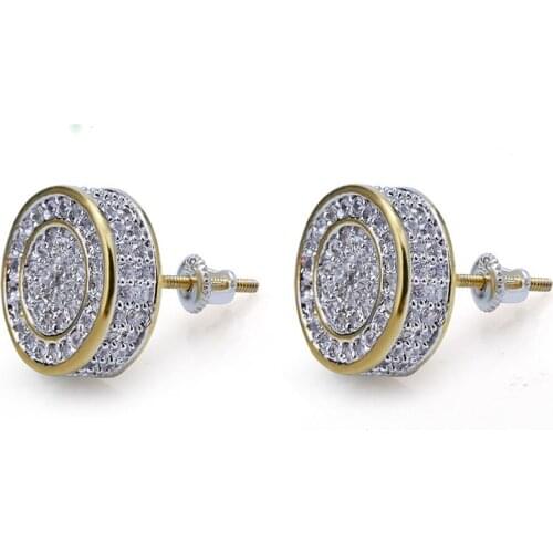 Luxury Stud Earrings Fashion Designer Hip Hop Jewelry For Men Women Square Micro Paved Zircon Mens Earring