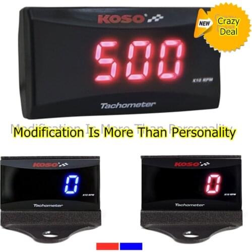 KOSO RPM Meter Motorcycle Tachometer LED Digital Waterproof(IP68) Universal For Honda Kawasaki BMW Yamaha NVX NMAX XMAX Scooters