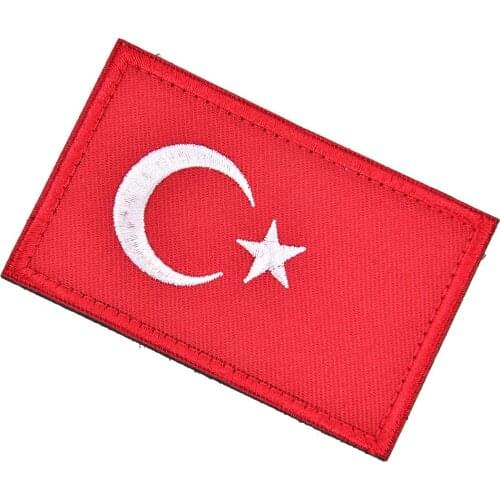 Turkish Flag Embroidered Badge Military Tactical Backpack Caps Patches Armband Embroidery Accessory