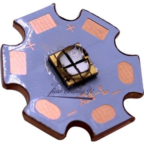 XML T6 5050 10W 365nm 385nm 395nm 405nm 4 Chip UV LED Purple light with 20mm Copper plate PCB For UV curing Medical treatment