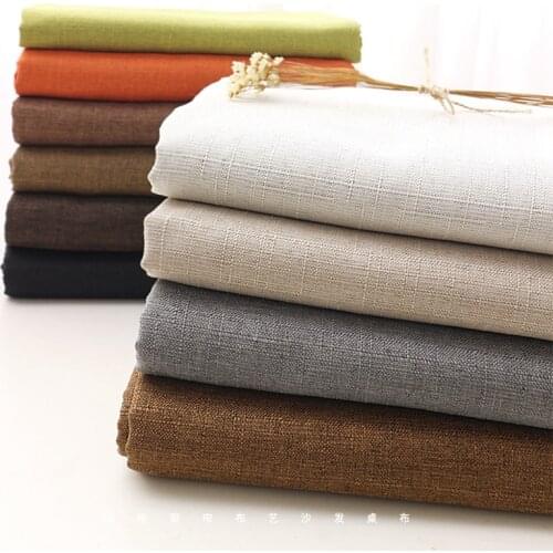 Thickened Cotton Linen Fabric for Sofa Cover Curtain Tablecloth Canvas Sewing DIY Black Blue White Plain Textile 50xc145cm