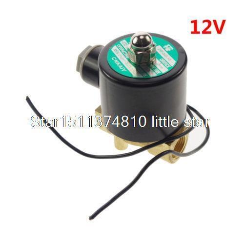 Water Air Pipeline Gas Fuel NC Brass Solenoid Valve 3/8" BSPP 12VDC