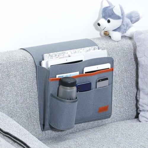 Felt Bedside Storage Organizer Bed Desk Bag Sofa TV Remote Control Hanging Couch Sundries Storage Organizer Bed Holder Pockets