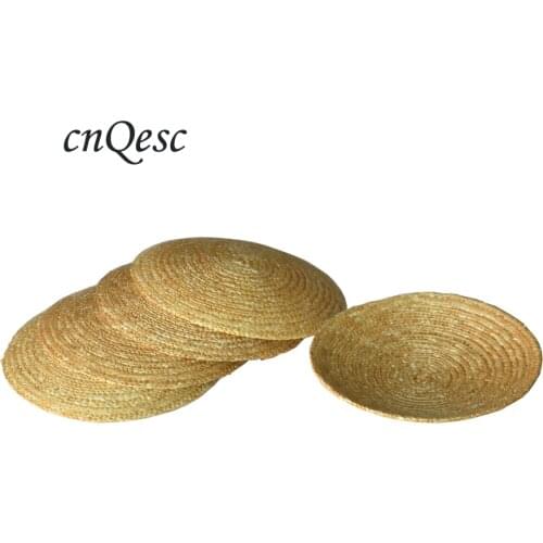 High quality.Natural Black 14cm Round Straw Millinery straw braid Disc Saucer Fascinator Base for sinamay fascinator headwear