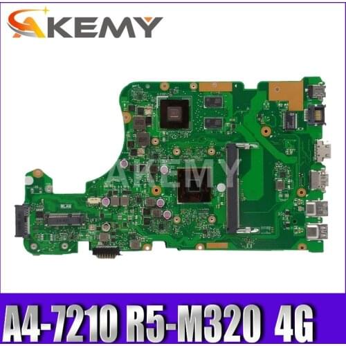 X555DG motherboard FIT For Asus X555DG A555DG X555QG X555YI laptop motherboard A4-7210 R5-M320 4GB Test work 100