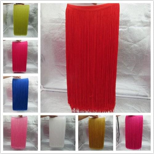 YY-tesco 100 Meters 50cm Wide Lace Fringe Trim Tassel Fringe Trimming For DIY Latin Dress Stage Clothes Accessories Lace Ribbon