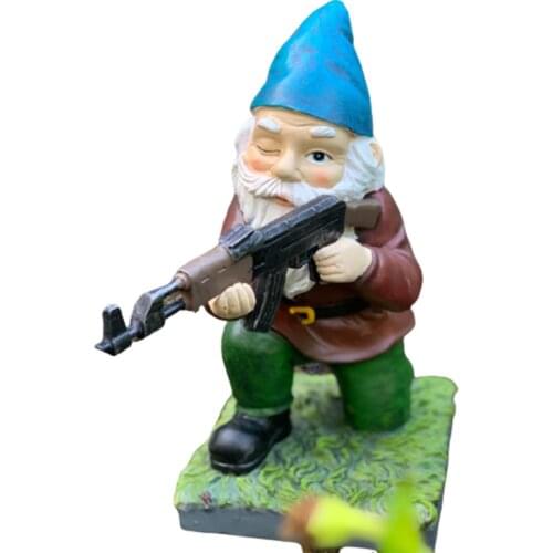 Funny Army Garden Gnome Statue Resin Desktop Lawn Ornament Figure Sculpture Indoor Outdoor Home Yard Decor MAZI888