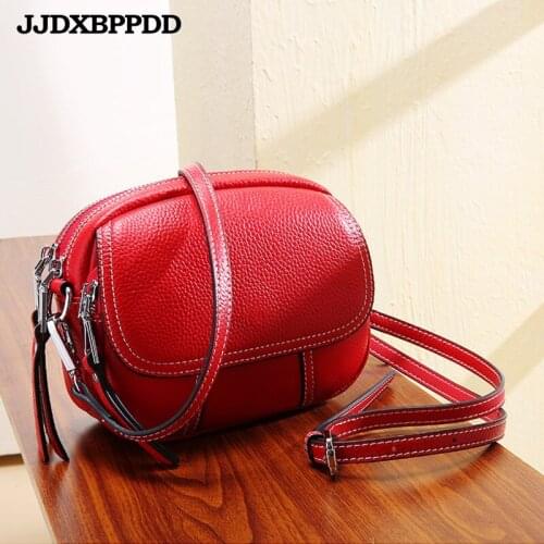 Women Bags Shoulder Handbags Womens Shoulder Messenger bags Mini Genuine Leather Bag Red Brown Black