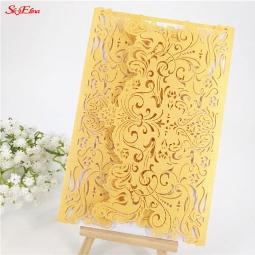 1/10Pcs/lot Laser Cut High-end Wedding Invitations Card Covers Elegant Wedding Party Envelopes Event Party Wedding Decor 6Z