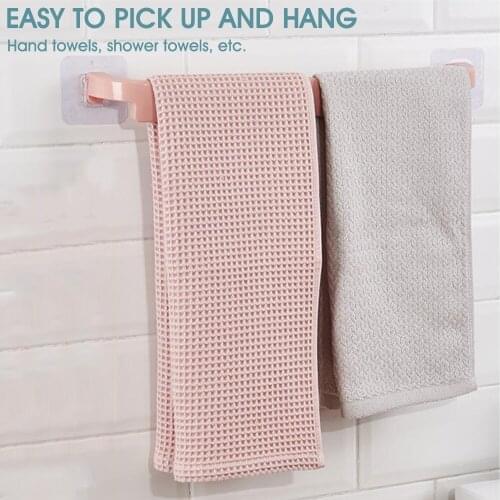 17.5" Towel Holder Bath Waterproof Plastic Towel Rack Wall Mounted Towel Holder For Bath Kitchen Storage Supplies Gadgets Tools