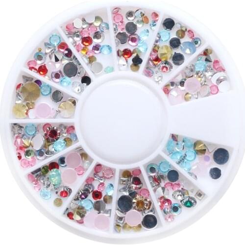 20 Set Nail Art Rhinestones Decoration Steering Wheel Strass Unha Colorful Flatback Oval Earth Facets Rivet Studs Crystal Makeup