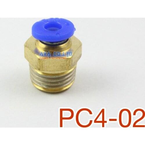 20 Pieces Tube OD 4mm x 1/4" BSPT Male Straight Pneumatic Connector Push In To Connect Fitting
