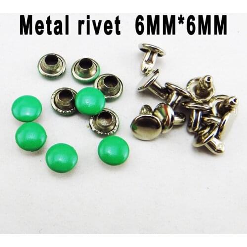 200PCS 6*6MM green METAL RIVET buttons sewing clothes accessory bag fits decoration rivets MR-035
