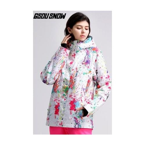 2020 GSOU SNOW Women Ski Jacket Skiing Snowboard Jacket Windproof Waterproof Clothing Outdoor Sport Wear Female Super Warm Coat