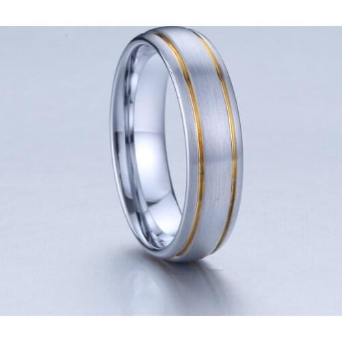 2020 new Gold Line tungsten carbide ring designs jewelry 6mm Alliances Couple wedding rings for men and women Wholesale