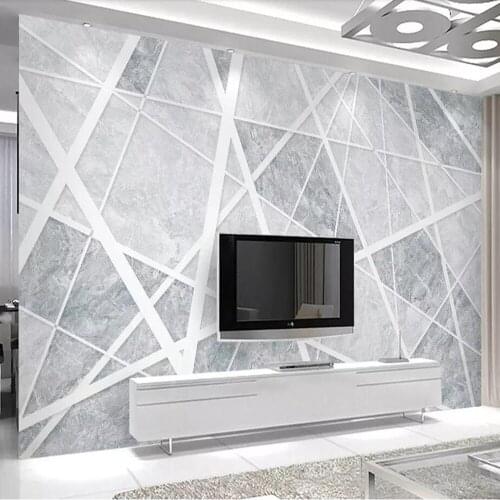 Milofi Custom 3D Wallpaper Mural Simple Marble Abstract Geometric Golden Living Room Background Wall Paper Mural
