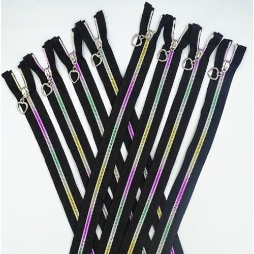 50pcs (20-36 inches) new 5# nylon zipper colorful tooth gradient tailor sewer process