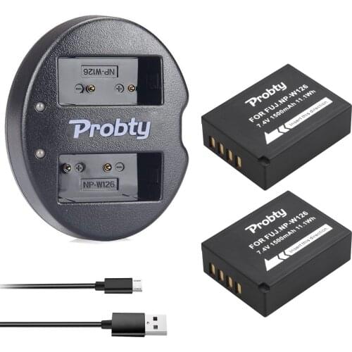 2Pcs 1500mAh NP-W126 NP W126 Battery + Dual Charger for Fujifilm FinePix HS30EXR HS33EXR HS50EXR X-A1 X-E1 X-E2 X-M1 X-Pro1 X-T1