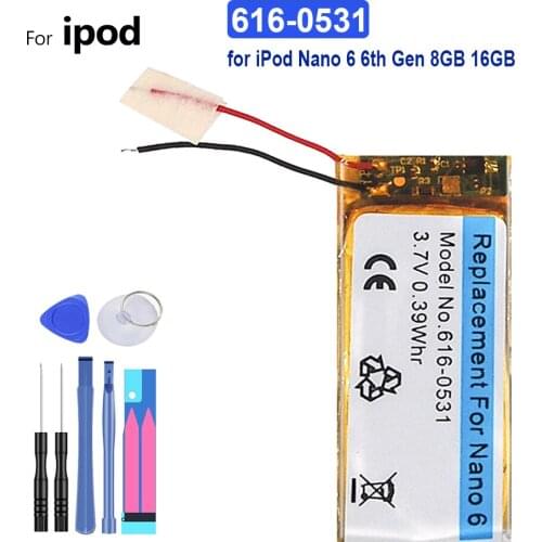 MP3 Battery 616-0531 330mAh for iPod Nano 6 6th Gen 8GB 16GB Nano6 Nano6th