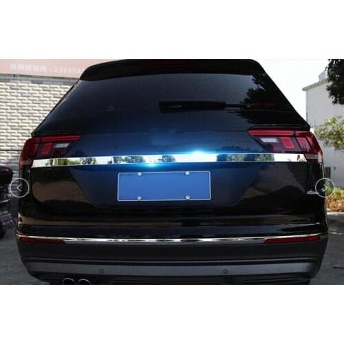 For VW Tiguan 2019 2018 Rear Tail Trunk door trim Exterior Mouldings stainless steel Accessories Auto Tailgate protection